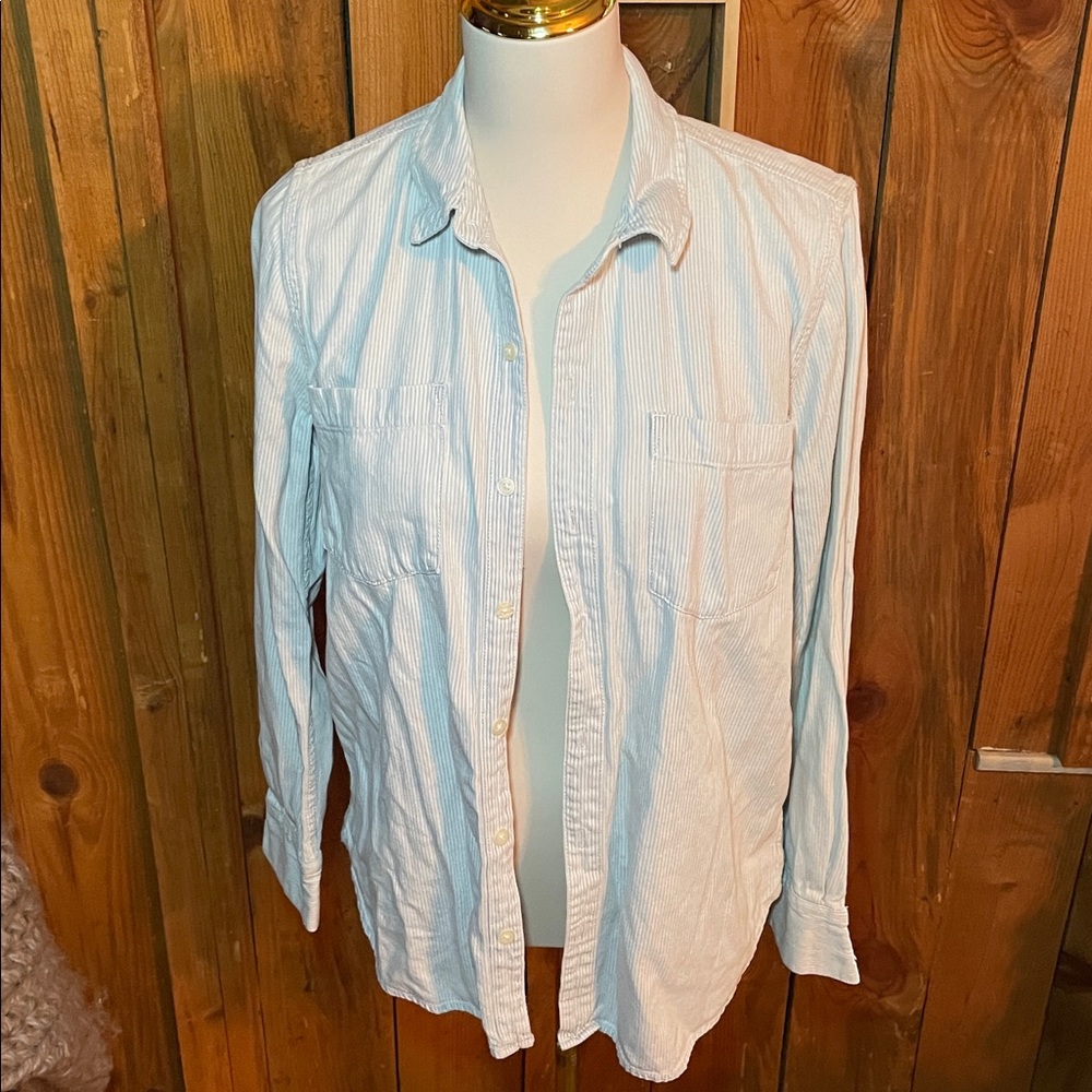 Lucky Brand Blue and White Striped Shirt